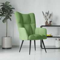 vidaXL Sillón de relax de terciopelo verde claro - details 0