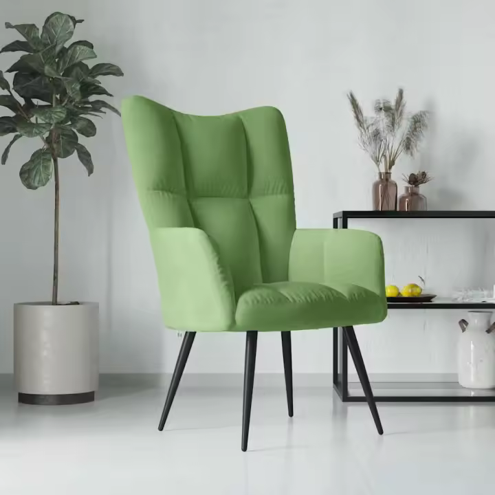 vidaXL Sillón de relax de terciopelo verde claro - 1