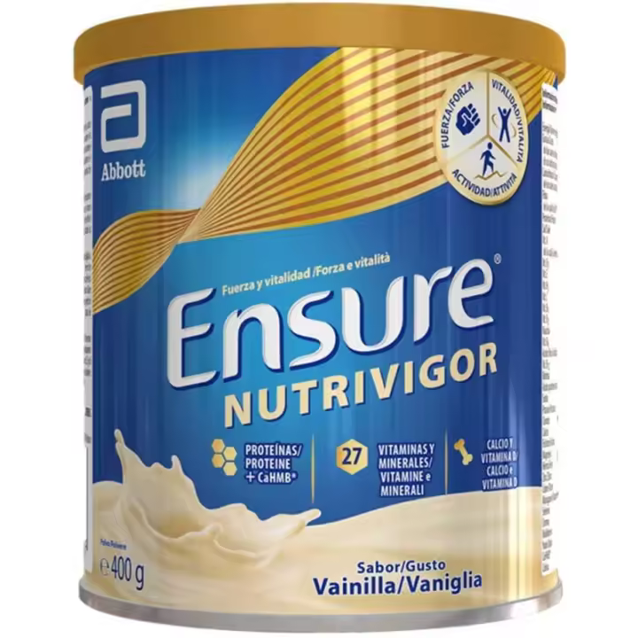 Ensure Nutrivigor Vainilla Polvo 400gr - Complemento Alimenticio para Adultos Mayores de 50 Años - 1
