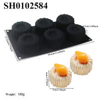 Molde De Pastel En Forma De Cilindro Para 1 O 6 Celulas Diseño Texturado Para Postres Franceses Y Chocolate DIY Molde De Hornear Ecológico De Silicona - details 12