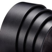 Cinturón De Cuero PU Para Hombre De Calidad Superior Con Hebilla Lisa Casual Para Jeans Negro Ancho 3.3cm Accesorio Essencial Para El Vestir Diario - details 5