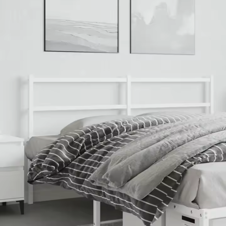 vidaXL Cabecero de metal blanco 160 cm - 1