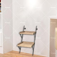 Estante de madera maciza de dos capas, adecuado para sala de estar, dormitorio y cocina, 50x30x78cm - details 4
