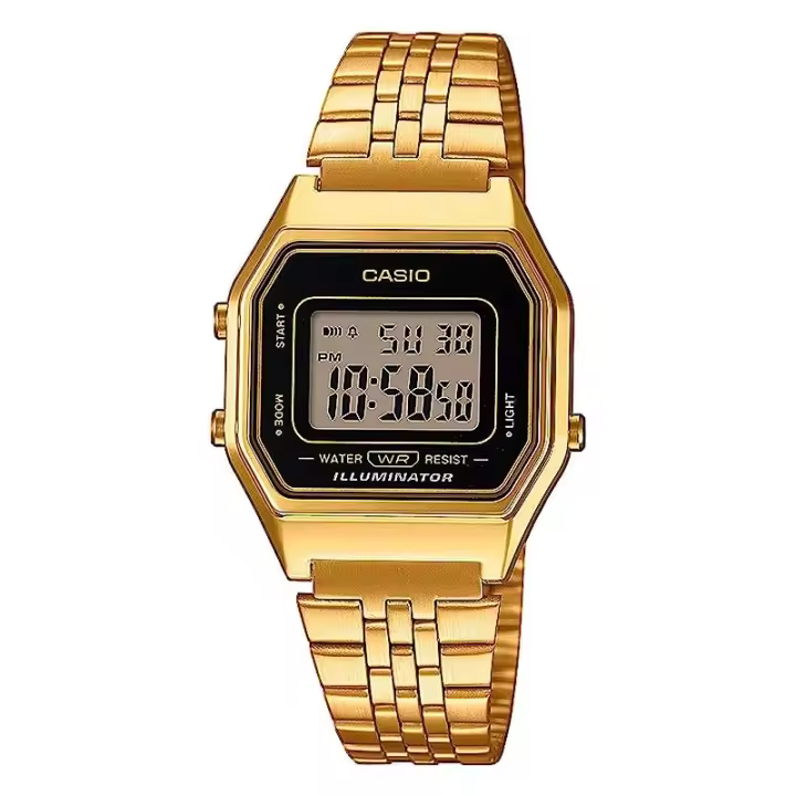 Reloj Casio Vintage Coleccion Mujer Acero Dorado Iconic Digital 29mm La680wega-1er - 1