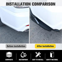 Par De Spoiler De Parachoques Trasero Para Coche Universal Fibra De Carbono Protección Anti-Choque Difusor De Borde De Pies Delanteros Y Aretes - details 1