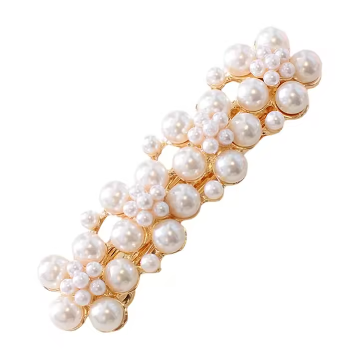 Pinzas para el cabello con perlas, accesorios elegantes, accesorios de joyería para el cabello francés para mujeres - 1