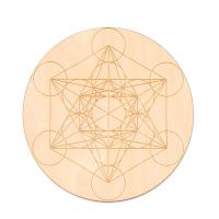1PC Flor De La Vida Circulo Redondo Carved De Madera Natural Para Set De Piedras Y Cristales Decoración Y Hechicería DIY - details 4