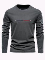 Camiseta De Algodón Puro 100% Para Hombre Estampado De PARIS Cuello Redondo Manga Larga Cómoda Y Casual Para El Verano - details 6