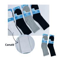 ComfyWear - Pack 12 Calcetines de Algodón Hombre Media Caña de Canalé Colores Lisos MarkBueno - Blanco, Negro, Surtido Color - Talla 35/40 y 40/46 - details 0