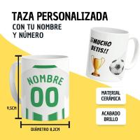 DEREGALOOS Taza de Fútbol Personalizada del Real Betis Balompié para forofos y aficionados - details 1