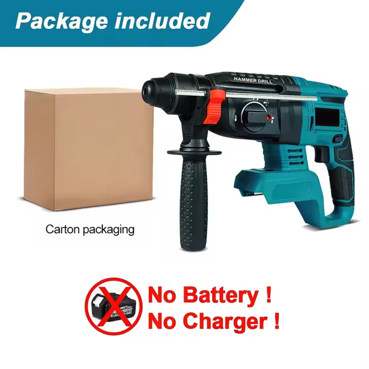 taladro rotativo inalámbrico sin escobillas, 2000W, 10600IPM, martillo eléctrico recargable, taladro de impacto para batería Makita - 1