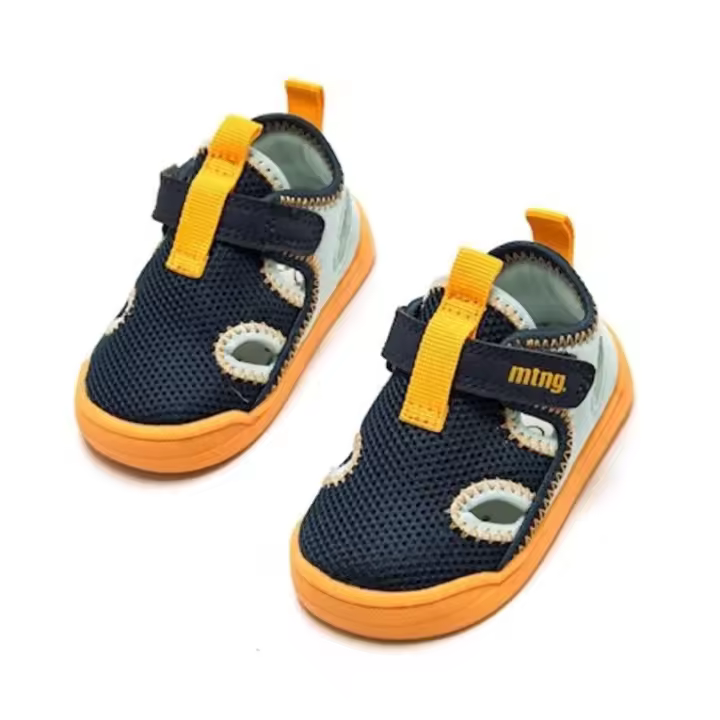 Mustang - Sandalias Free Baby para Niño - Azul Marino con Detalles Naranja y Azul Claro - Transpirables y Flexibles - 1