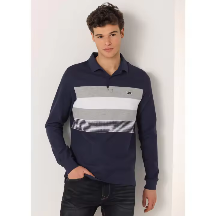 LOIS JEANS - Polo de manga larga con franjas yarn - 1