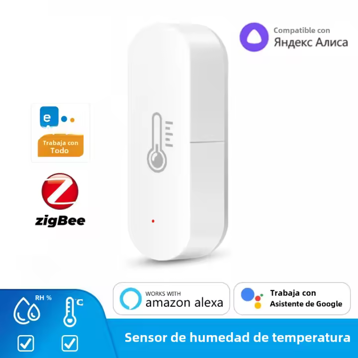 Sensor De Temperatura Y Humedad ZigBee eWeLink Para Casa Inteligente Compatible Con Alexa Google Yandex Alice Medidor De Clima - 1