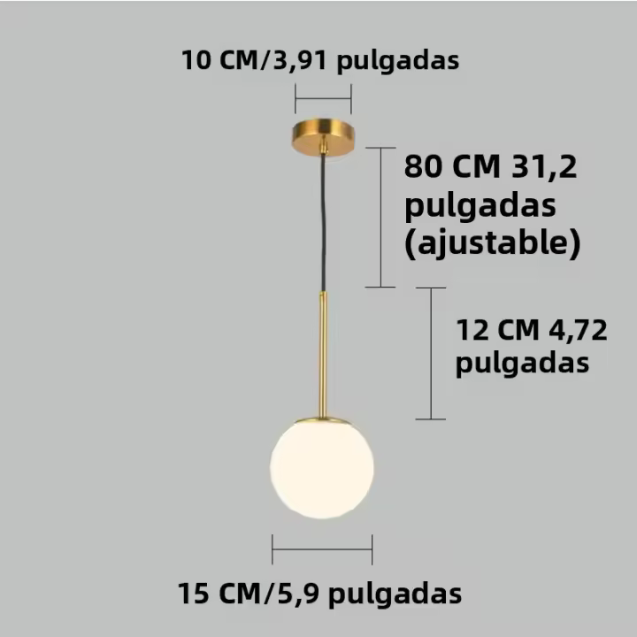 Lámpara Colgante Moderna Nórdica De PVC Dorado Para Restaurante Café Mesa De Comedor Barra Decoración De Lateral De Cama Chandelier Sencillo - 1