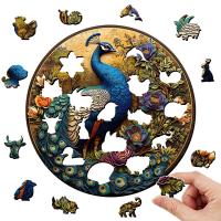 Rompecabezas De Madera En Forma De Peacock Juego Interactivo Familiar Para Adultos Y Jóvenes Puzzle Irregulares Únicos Regalo Personalizado - details 1