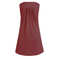 Vestido De Verano Para Mujer Talla S-5XL Estilo Casual Prenda Interior Con Botones Pleated Vintage Largo Hasta La Rodilla - details 19