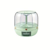 1 contenedor de almacenamiento de alimentos giratorio de 6 compartimentos-hermético, dispensador de plástico reutilizable para arroz, frijoles y más-perfecto para organización de cocina - details 0