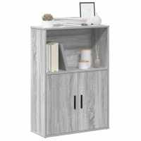 vidaXL Estantería madera de ingeniería 60x24x85 cm en color Marrón roble/Negro/Gris hormigón y más | almacenamiento funcional diseño moderno para baño dormitorio sala - details 6