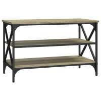 vidaXL Mueble para TV madera contrachapada 80x40x50 cm Negro, Roble Sonoma, Roble ahumado Mesa de sofá Mesa de Entrada para Salón Consola de Entrada Mueble Recibidor Mesita Mesa auxiliar Salon - details 3