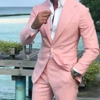 Traje Rojo Para Hombre Nuevo Dos Piezas (Chaleco+Pantalones) Elegante Y Moderno Ropa Formal De Alta Calidad Para Bodas Y Vida Diaria - details 1