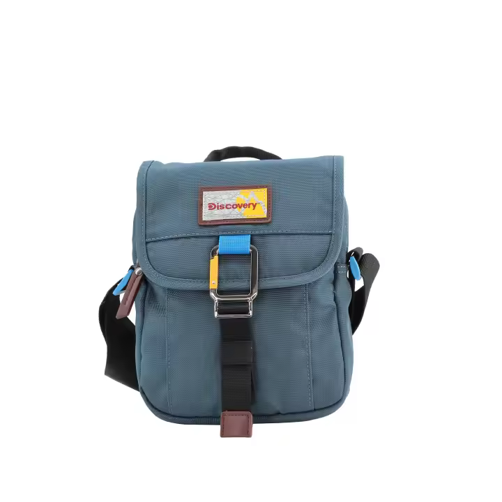 Bolso bandolera con solapa DISCOVERY Icon en color azul Recycled Pet 3L - 1