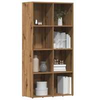 vidaXL Estantería madera de ingeniería envejecida 66x30x130 cm en color Madera antigua/Blanco y roble sonoma/Roble artisan | almacenamiento funcional diseño moderno para baño dormitorio sala - details 2