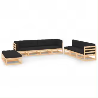 VIDAXL 3083825 conjunto de muebles de jardín negro - 1