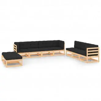 VIDAXL 3083825 conjunto de muebles de jardín negro - 1