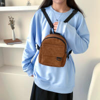 Mochila Mini De Veludo Con Rayas Minimalista Y Versátil Para Estudiantes Y Mujeres Para Viajes De Largo Y Corto Plazo - details 0