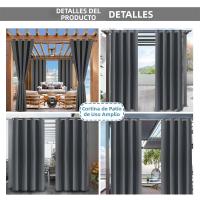Cortinas De Patio Grande Impermeables Para Exteriores Bloqueo De Sol Jardín Cortinas Térmicas Gruesas Para Gazebo Pergola Ventanas Modernas De Polyester Algodón - details 7