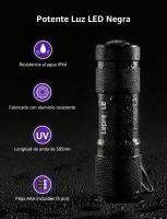 Linterna Ultravioleta 9 LED, 395nm Linterna UV con Luz Negra, Flashlight para Detectar Manchas de Orina y de Mascota, Billetes, - details 2