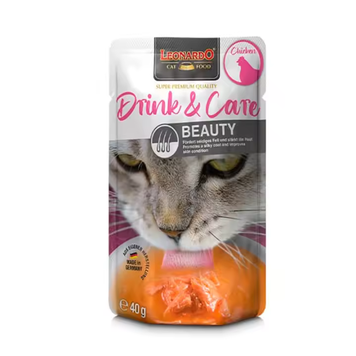Leonardo Drink & Care Beauty Sopa Pollo para Gatos (20x40grs) - 1