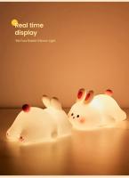 Lámpara De Noche LED De Conejo Cartoon Suave De Silicona Recargable Decoración De Mesa Para Niños Regalos Para Dormitorio Y Jardín Luz De Ambiente - details 18