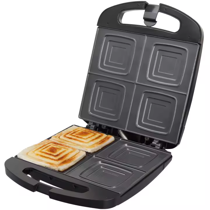 Jata Sandwichera Familiar para 4 Sándwiches con Placas Antiadherentes Libre de PFOA Sellado Perfecto Almacenaje vertical Tostado Rápido y Uniforme SW546/SW551 - 1