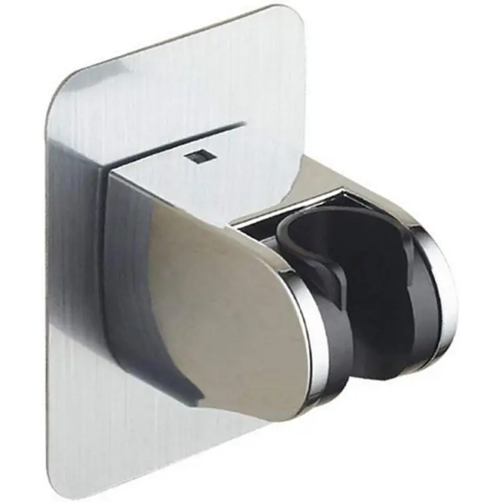 Soporte de ducha, soporte de cabezal de ducha de pared autoadhesivo desmontable con ángulo ajustable, resistente al agua, montaje en pared para baño de hotel - 1