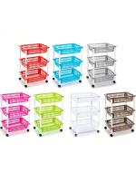 MAXHOME-Carrito verdulero Modelo PLFT de plástico con 3 Niveles y Ruedas, cestas apilables portaobjetos, Frutas, Verduras, Cocina, baño ( 61 x 40 x 30 cm) - details 7