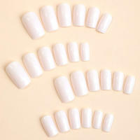 ARTAUG 24pcs Uñas Postizas De Prensa En Blanco De Medio Tamaño Estilo 3D Alto Saturation Para Mujeres Y Niñas Estilosas Set De Uñas Completas - details 2