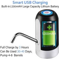Bomba De Agua Automática USB Recargable Dispensador Eléctrico Portátil Para Botella De 5 Gallones Universal Negro/Blanco - details 4