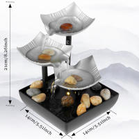 Fuente De Escritorio Pequeña Con Luz Y PIEDRAS USB Relajación Sonora Fuente De Agua De Mesa Decorativa Moderna - details 8