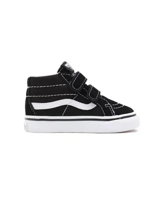 Zapatilla Unisex Vans Sk8-Mid Negra de Ante con Cierre de Velcro - 1