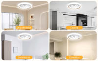 Aigostar Ventilador de Techo con Luz Silencioso, Φ50*16cm blanco y dorado, ajuste de brillo y color, Telecomando, Temporizador, modos de verano e invierno, Apto para Dormitorio, sala, comedor y cocina - details 5