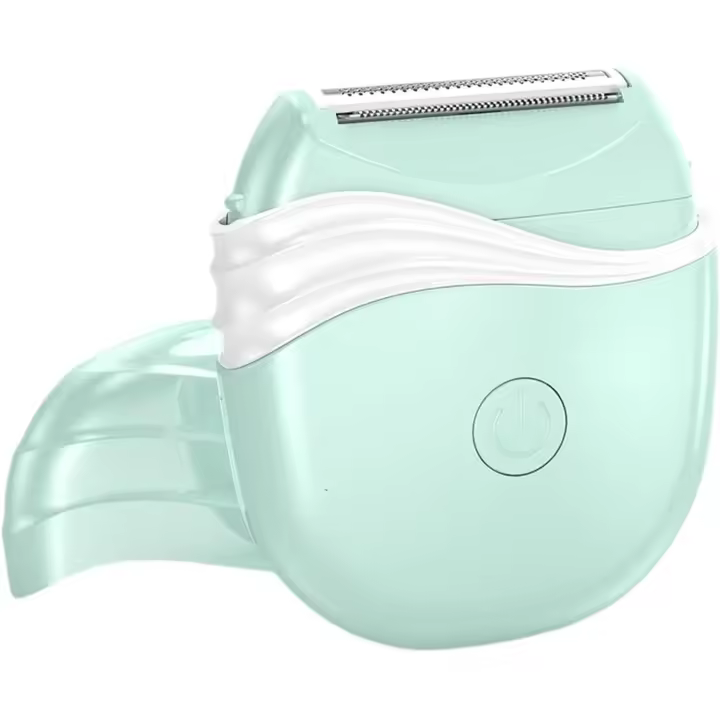 Afeitadora eléctrica para mujer, compacta, recortadora de bikini, brazos, axilas y vello púbico, color verde. - 1