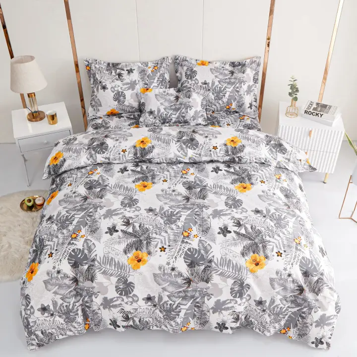 VOLARY - Juego de Sábanas de Alta Calidad para Cama 90/135/150 - Diseño de Flores，FUNDA NORDICA 5 PCS. Súper Suave, Cálido y Ligero. Ropa de Cama, Incluye 3 Funda de Almohada + Encimera + Bajera Ajustable - 1