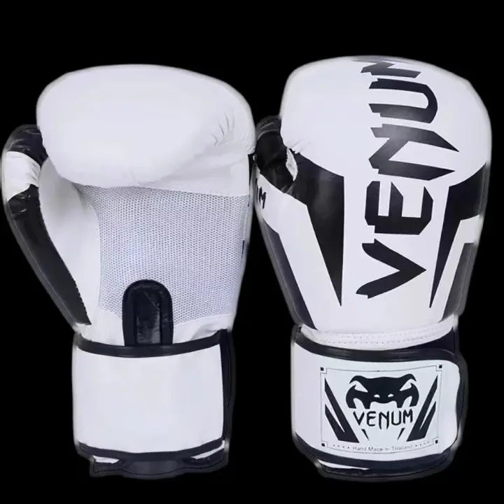 Guantes de boxeo profesionales de Taekwondo, cuero de Pu grueso, una vez moldeado, vejiga interior, transpirables, Sanda Fighting, 1 par - 1