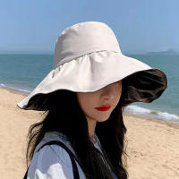 Sombrero De Pescador Con Gran Alas De Goma Negra Para Mujer Protección Solar Plegable Para Verano Resistente Al UV Estilo Casual - details 5