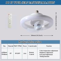 Ventilador De Techo LED 360° Con Cabeza Oscilante Blanco Silencioso Para Dormitorio Estudio Baño Control Remoto Incluido E27 Incluido - details 6