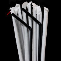 Cucharas De Bebida Negras 50-1500Pcs Plástico Y Papel Flexible Individual Para Fiesta Y Cocina Rietjes - details 1