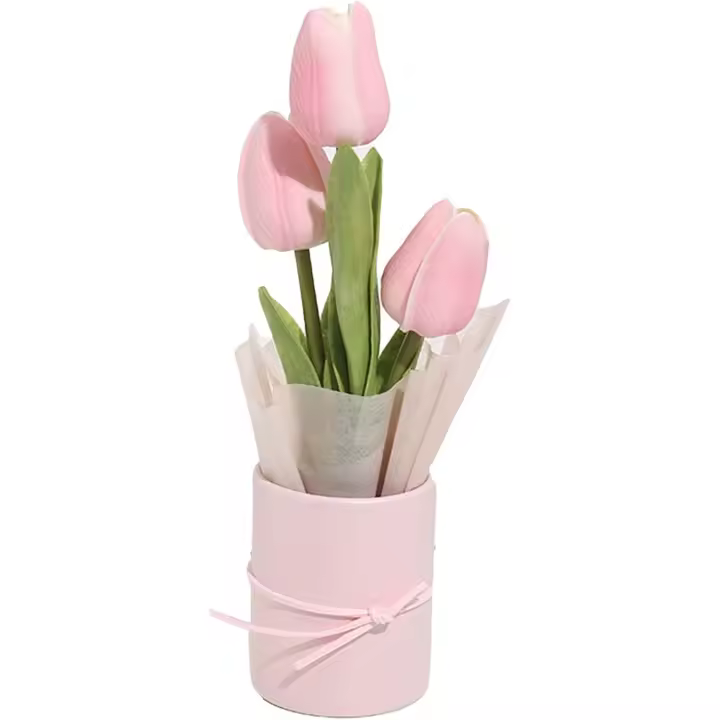 DIY Tulip Bouquet Ornament Handcraft Artificial Flowers Bouquets for Wedding Home - 1