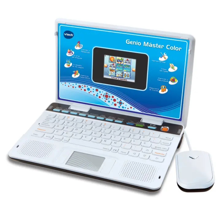 Vtech - Genio Master Color Bilingüe 133847: Ordenador Portátil Infantil +5 Años. 180 Actividades en Español e Inglés. Aprende Idiomas, Matemáticas, Ciencias y Más. ¡Explora y Diviértete Aprendiendo! - 1